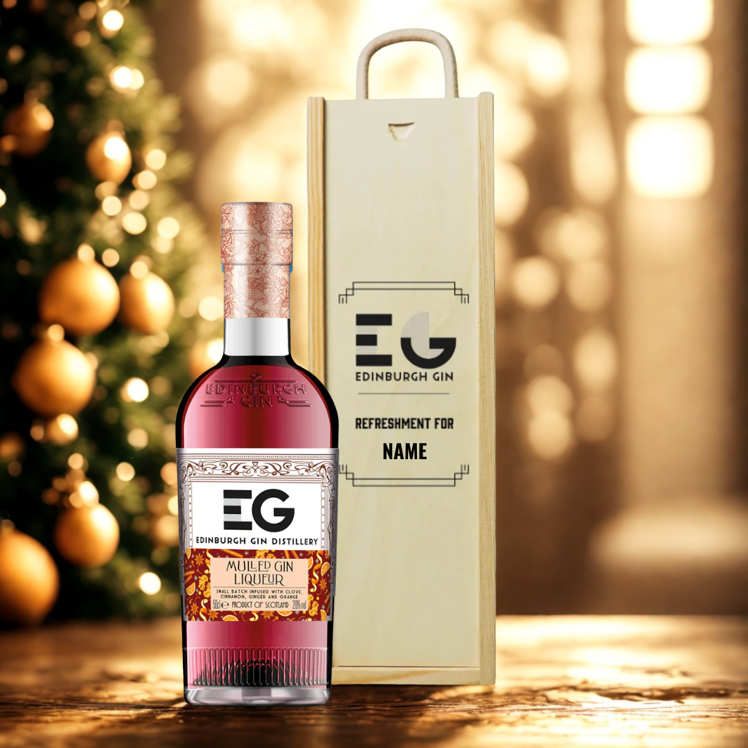 Personalised Edinburgh Mulled Gin Liqueur Gift Set