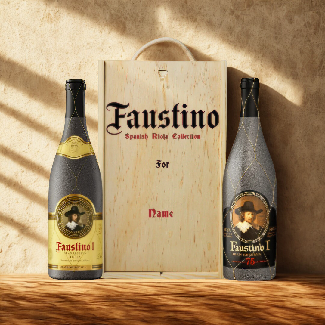 Personalised Faustino Spanish Rioja Collection Red Wine Gift Set - 75cl