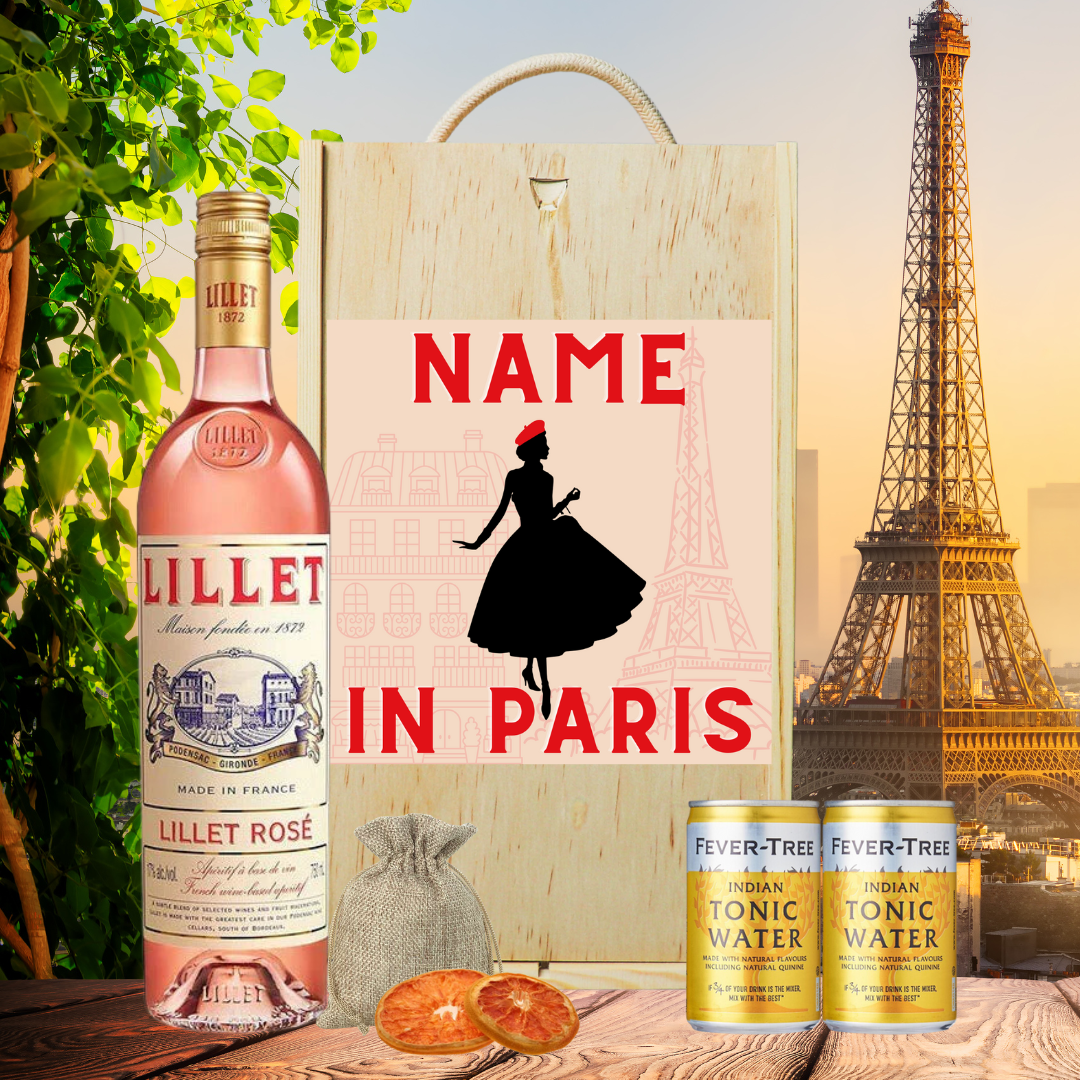 Personalised Lillet Rose Vermouth Wine Gift Set with Fever-Tree Tonics - BEERHUNTER