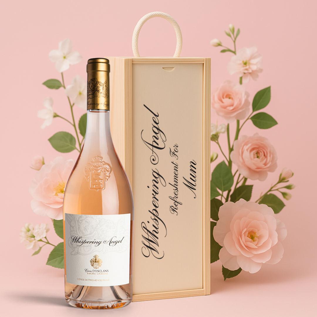 Personalised Whispering Angel Rose Wine Gift Set - BEERHUNTER