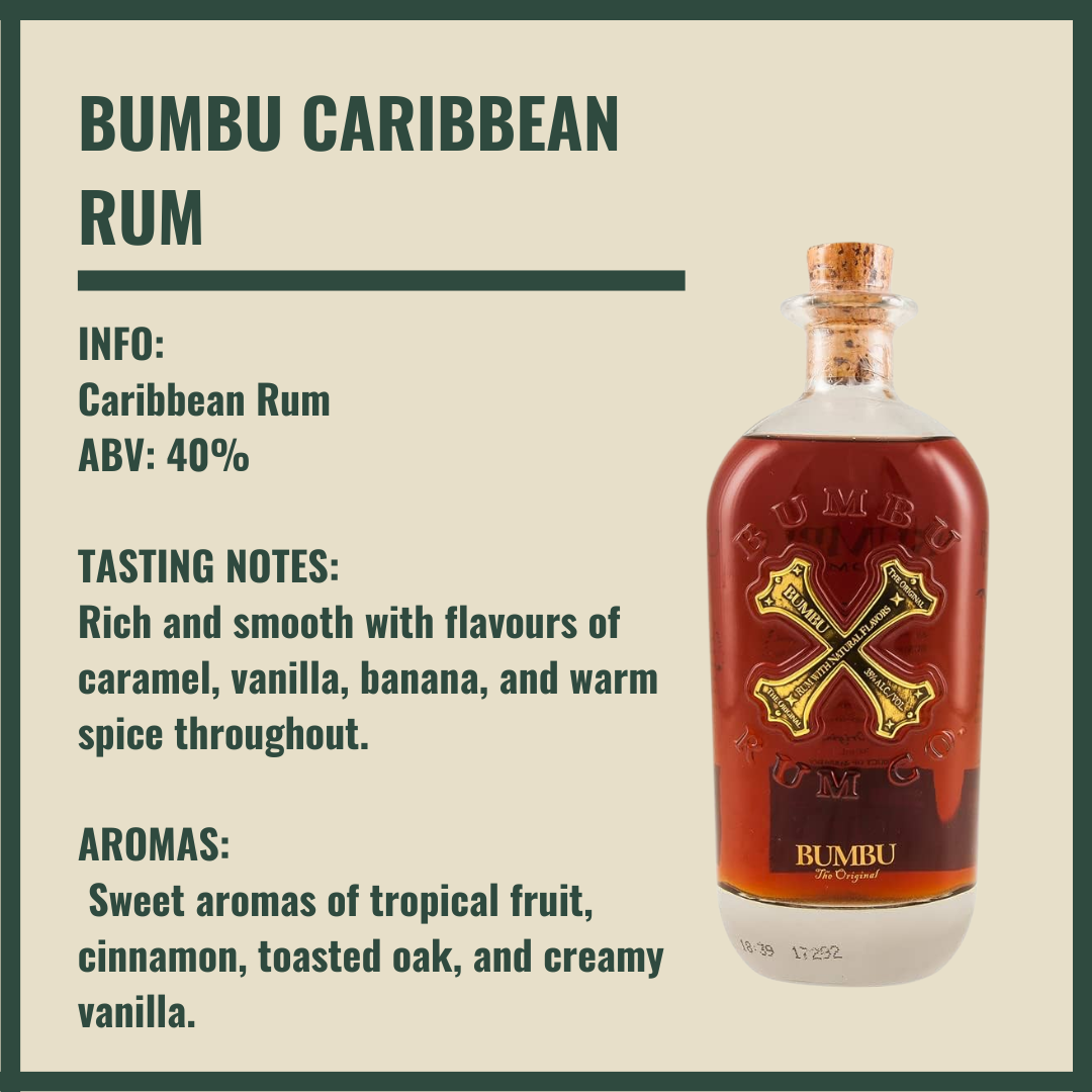 Personalised Bumbu Caribbean Rum & Glass Gift Set in Wooden Presentation Box - 70cl