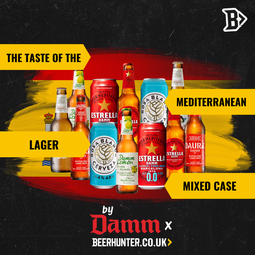 The Taste Of The Mediterranean Lager Mixed Case WITH FREE DAMM GLASS - 12 Pack