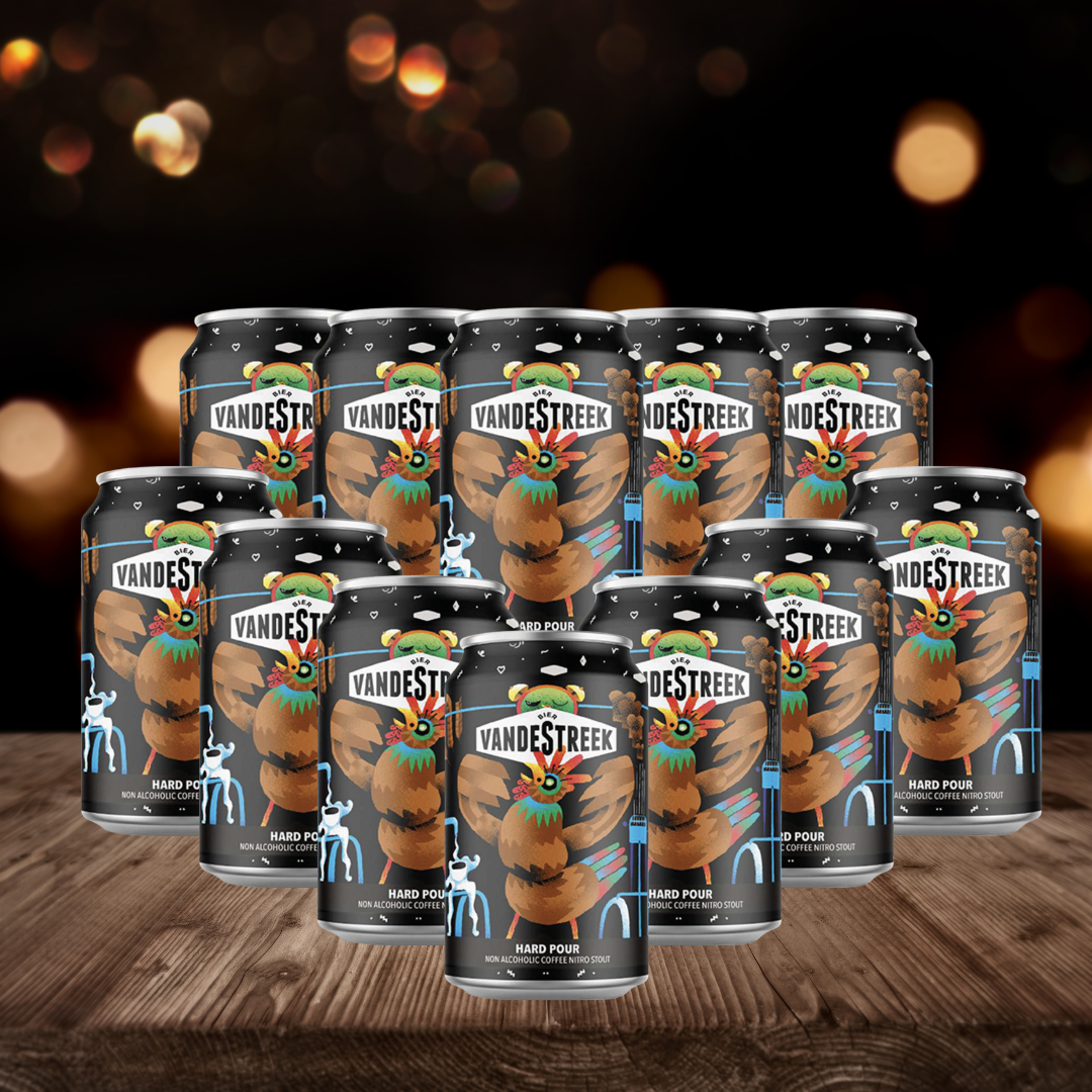 VandeStreek Hard Pour Dutch Non-Alcoholic Stout 330ml Cans - 0.5% ABV (12 Pack)