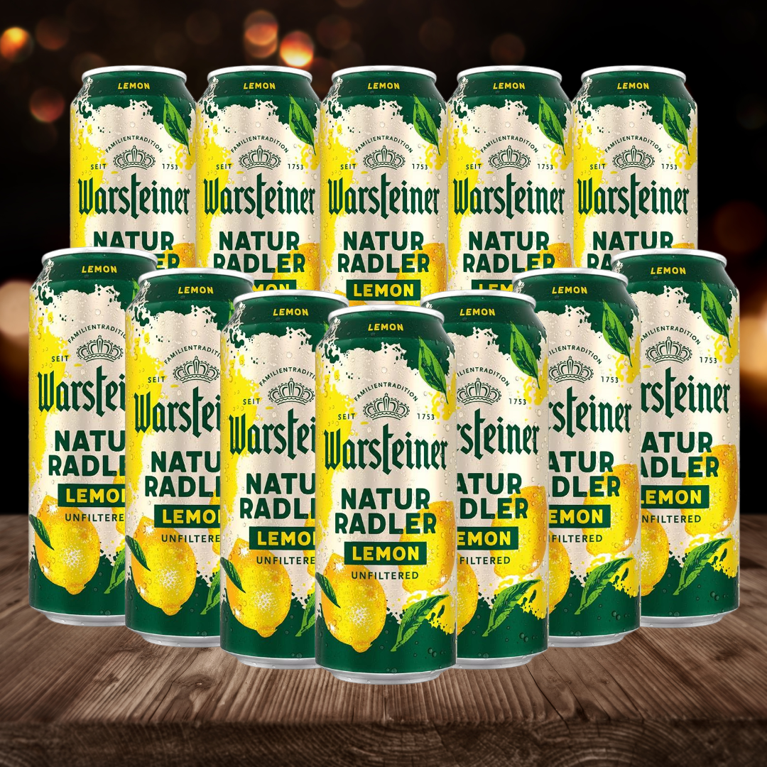 Warsteiner Natur Lemon Radler 500ml Cans (12 pack) - 2.0% ABV - BEERHUNTER