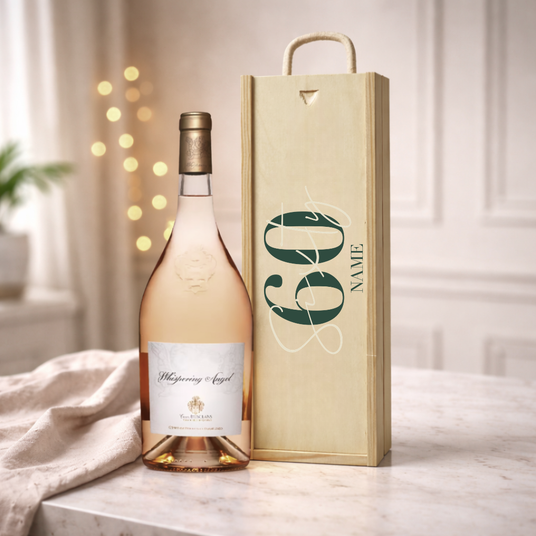 Personalised 60th Birthday Rosé Wine Gift Set – 75cl Provence Rosé with Personalised Lid