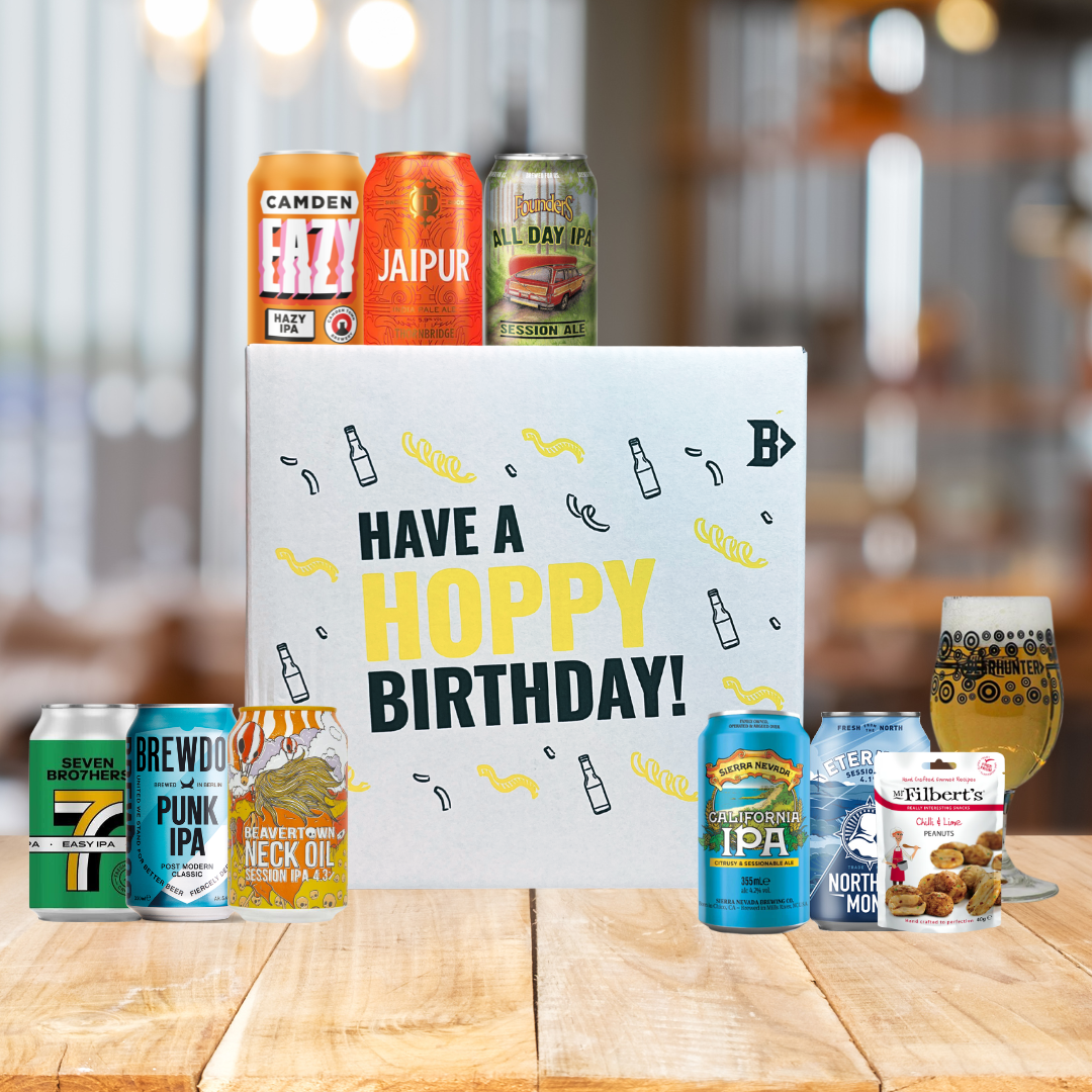 World IPA Hoppy Birthday Gift Box with Glass - (8 Pack)