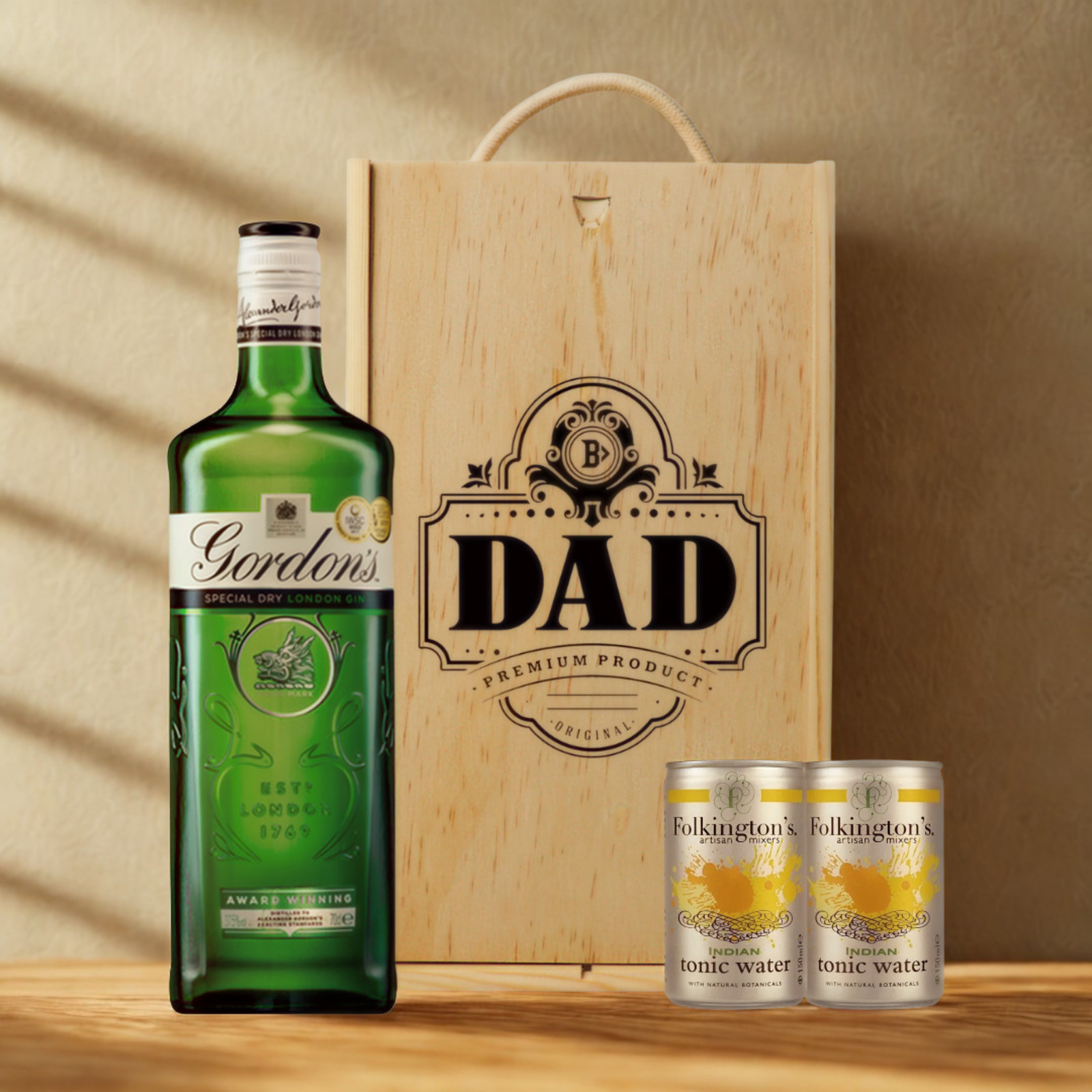 Best Dad Gin Gift Set with Folkington’s Tonic Water  – 70cl