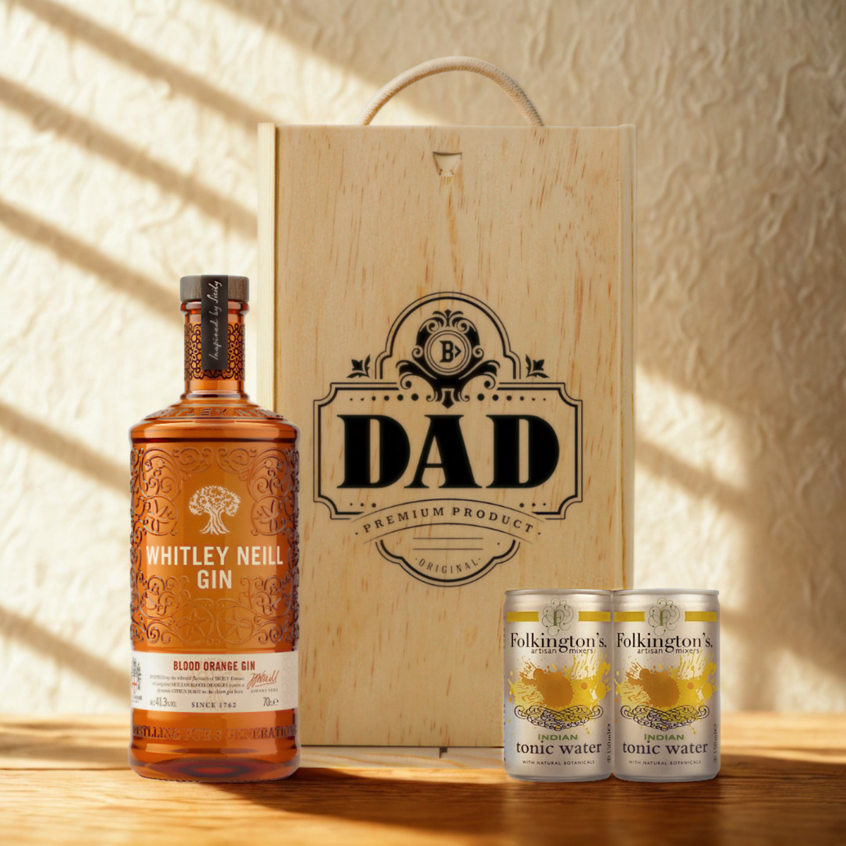 Best Dad Gin Gift Set with Folkington’s Tonic Water  – 70cl