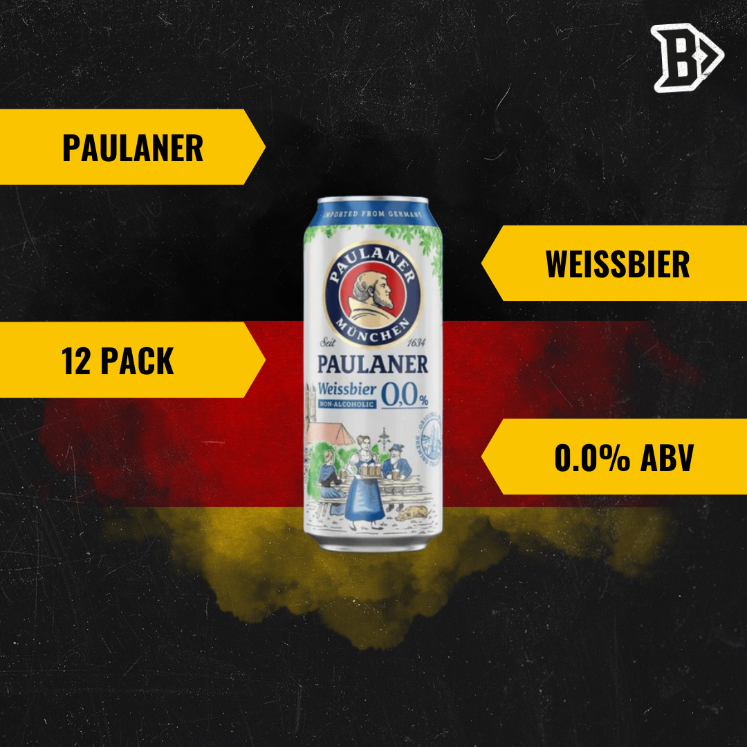 Paulaner Alcohol-Free Weissbier 500ml Cans – Premium German Wheat Beer | Non-Alcoholic Hefeweizen | Refreshing Bavarian Beer 0.0% ABV (12 Pack)