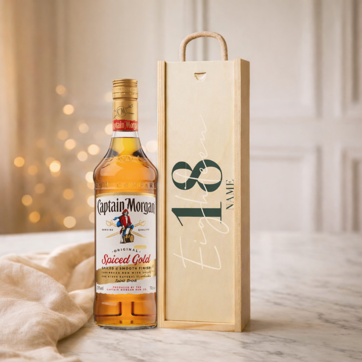 Personalised 18th Birthday Rum Gift Set – Rum with Personalised Lid
