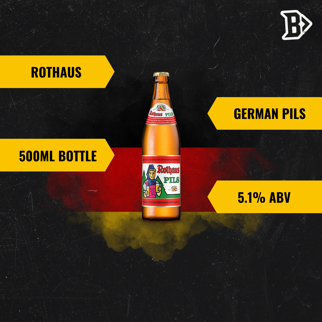 Rothaus German Pils 500ml Bottles - 5.1% ABV (12 Pack)