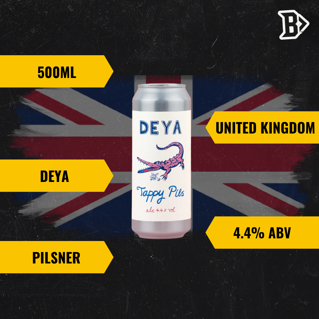 Deya British Tappy Pils Lager 500ml Can - 4.4% ABV (8 Pack)