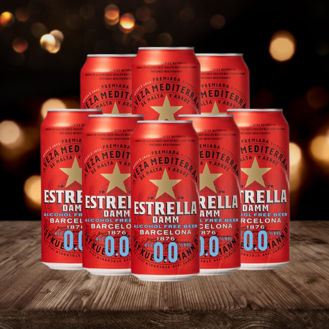 Estrella Damm 0.0 Alcohol-Free Lager 440ml Can (Multipack)