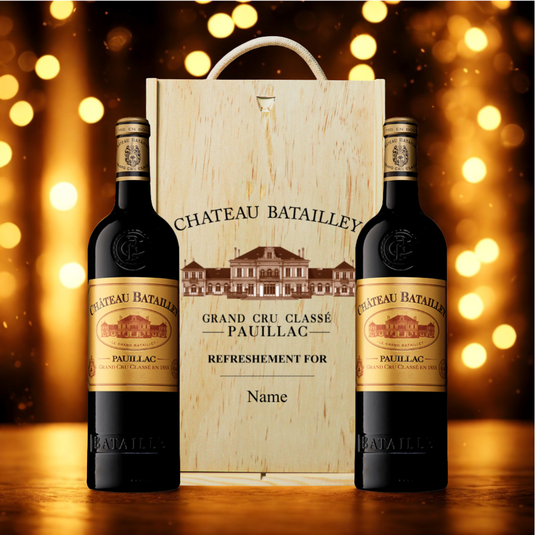 Personalised Château Batailley Red Wine 2018 Gift Set (2 x 75cl) – 13.5% ABV