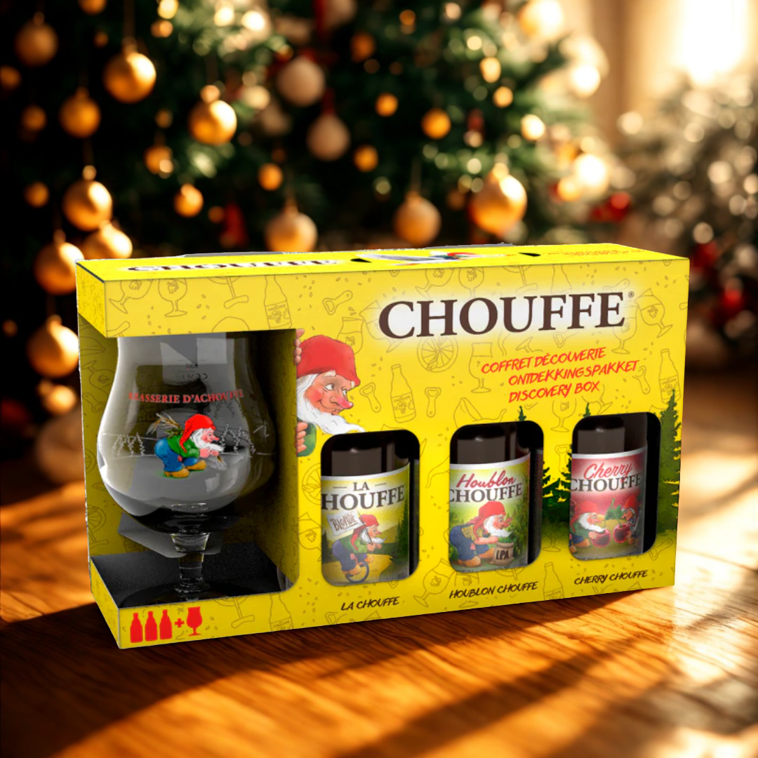 Brasserie d&#39;Achouffe Belgian Beer Gift Set with Chalice Glass
