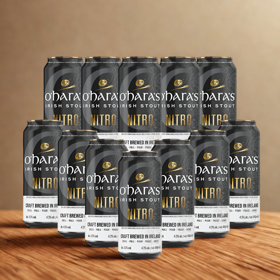 O'Hara's Nitro Irish Stout 440ml Cans - 4.30% ABV (Multipack)