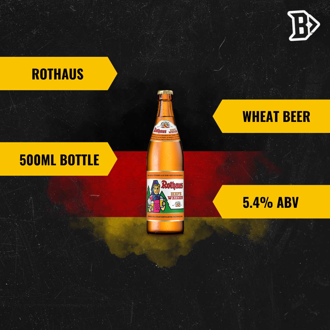 Rothaus German Wheat Beer Hefeweizen 500ml Bottles - 5.4% ABV (12 Pack)