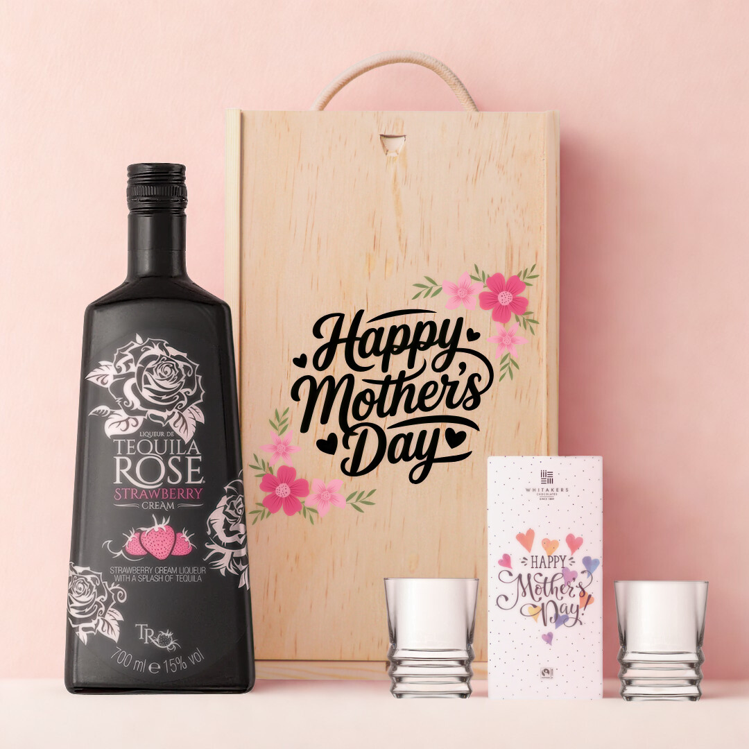Mother’s Day Tequila Rose Gift Set (70cl) with Shot Glasses & Chocolate – Unique Mother’s Day Gift For Mum