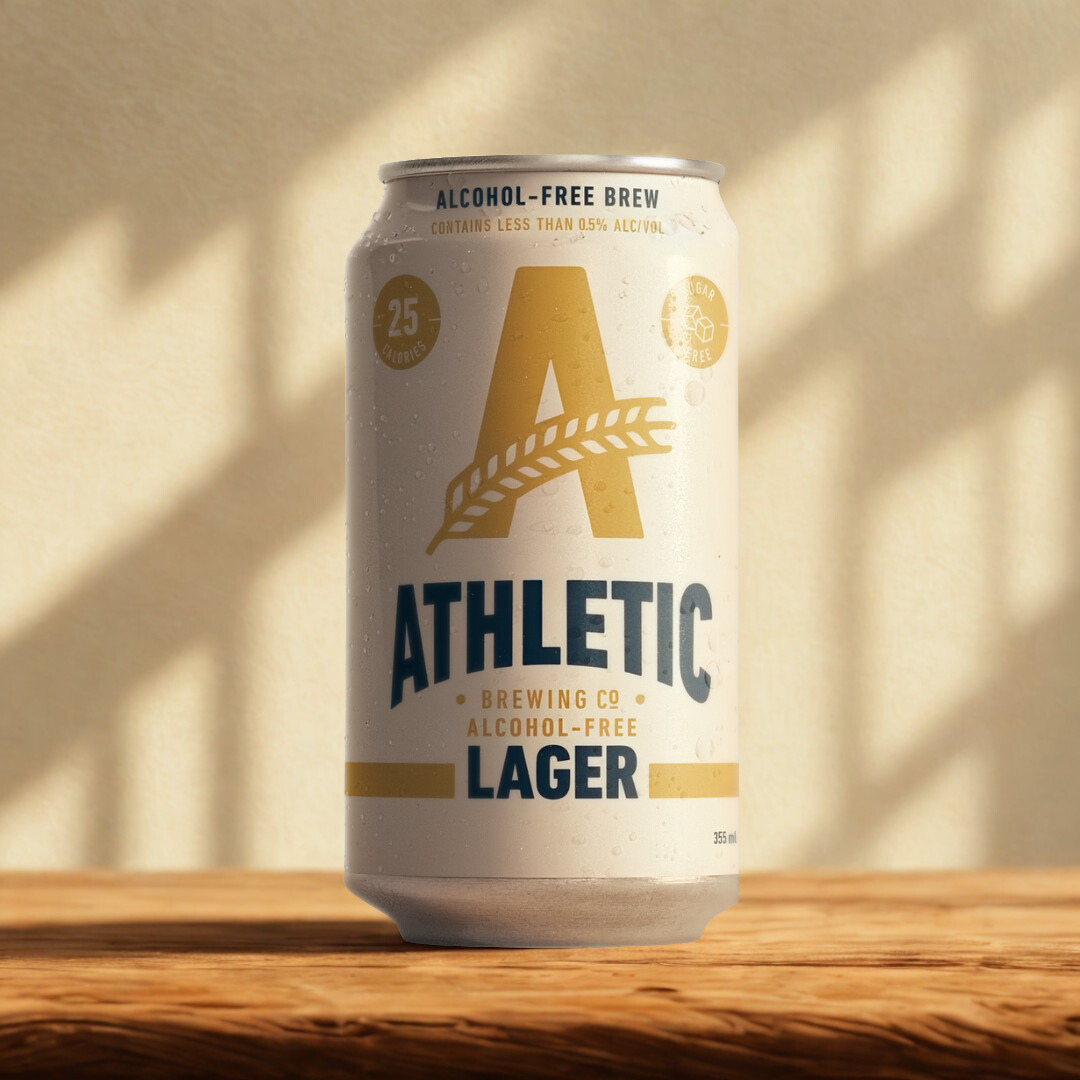 Athletic Brewing Alcohol-Free Mixed Case (Upside Dawn, Free Wave, Wild IPA &amp; Lager) 355ml Cans – (12 Pack)