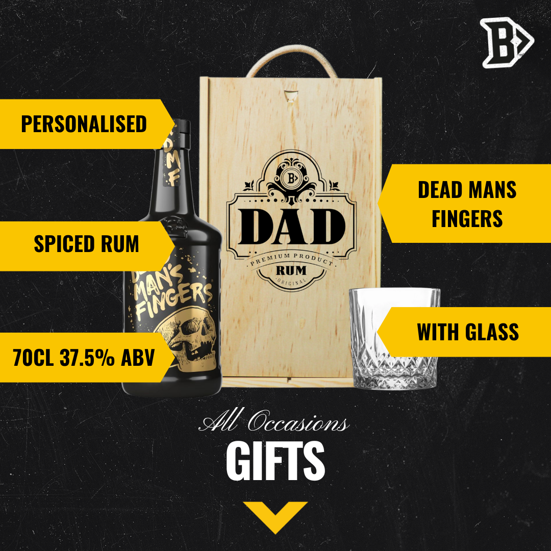 Best Dad Dead Mans Fingers Spiced Rum Gift Set with Glass - 70cl