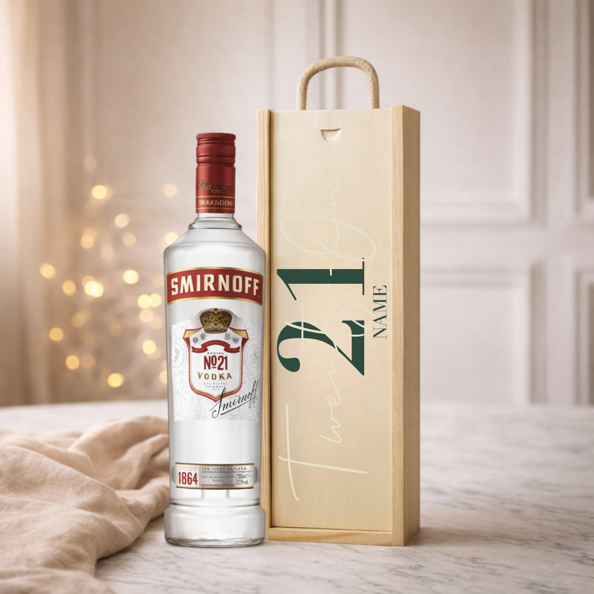 Personalised 21st Birthday Vodka Gift Set – 70cl with Personalised Lid