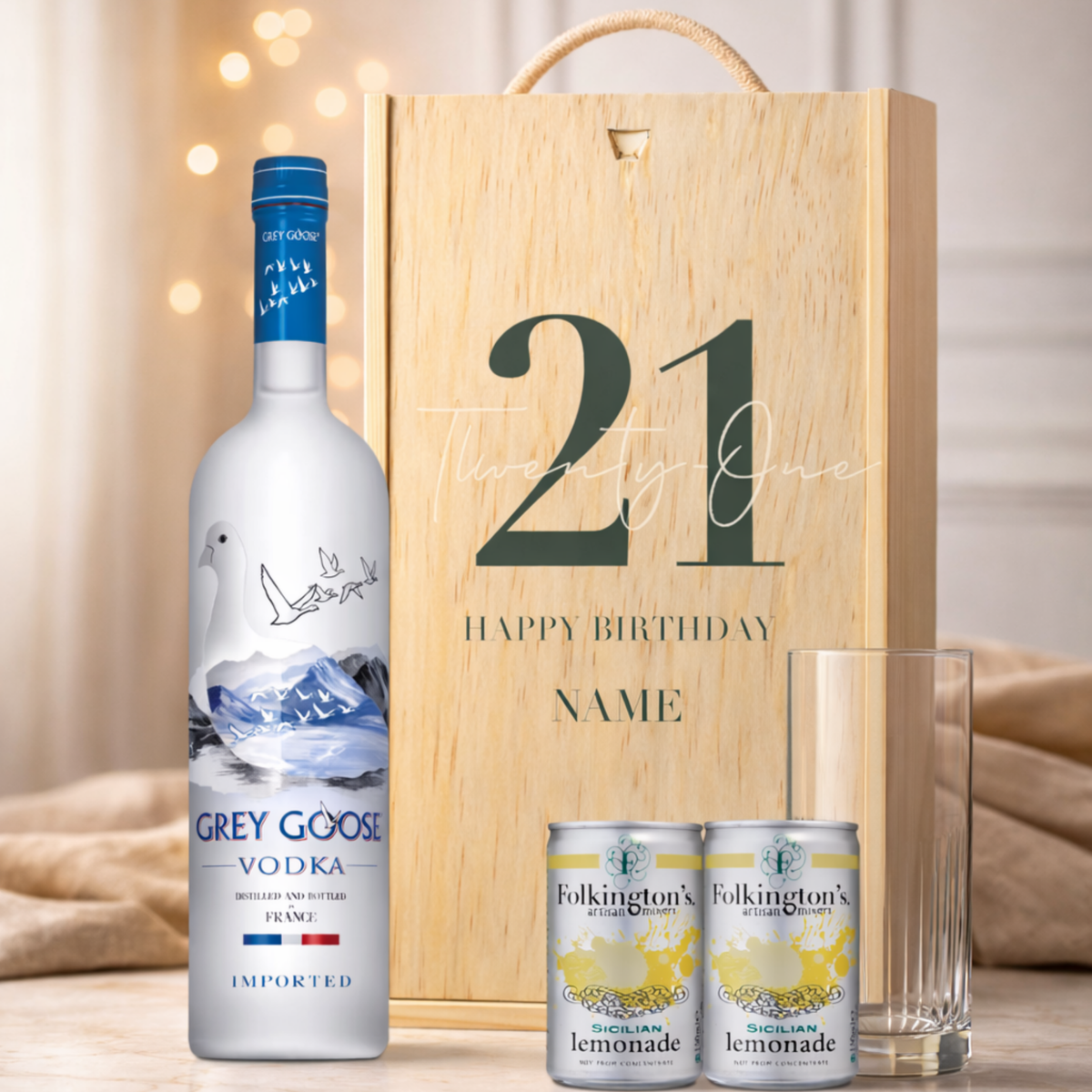 Personalised 21st Birthday Vodka Gift Set – 70cl with Personalised Lid