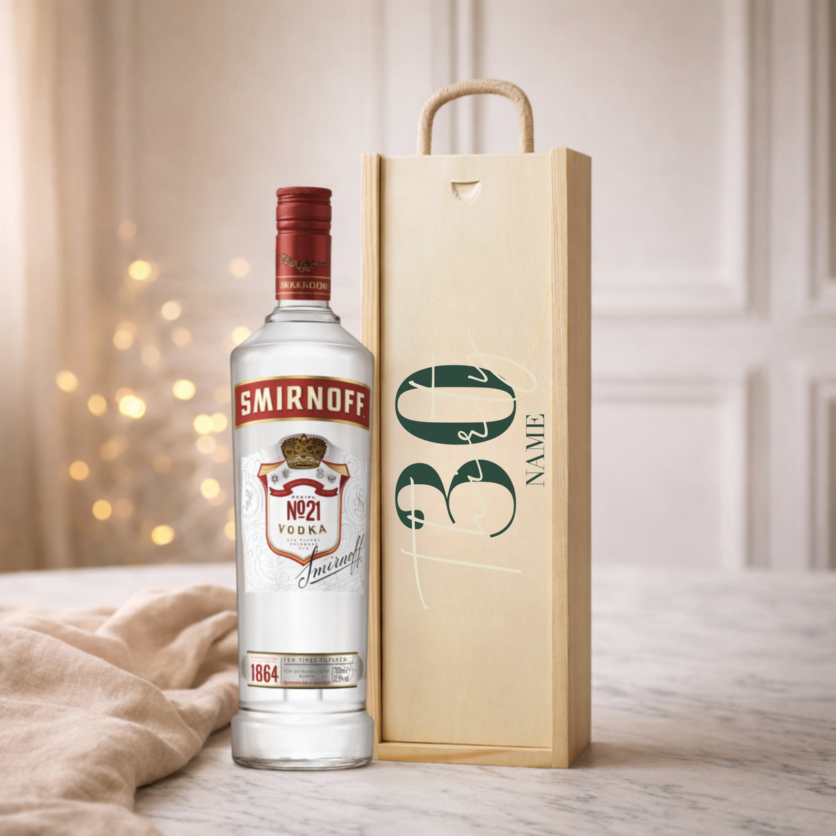 Personalised 30th Birthday Vodka Gift Set – with Personalised Lid