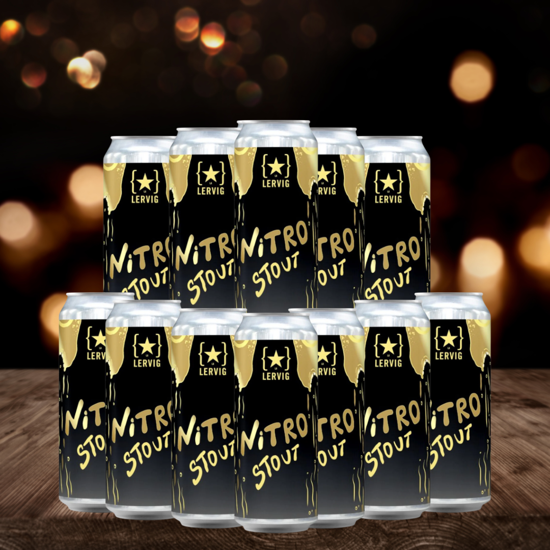 Lervig NITRO Stout 440 ml Cans – ABV 4.7% (12 Pack)