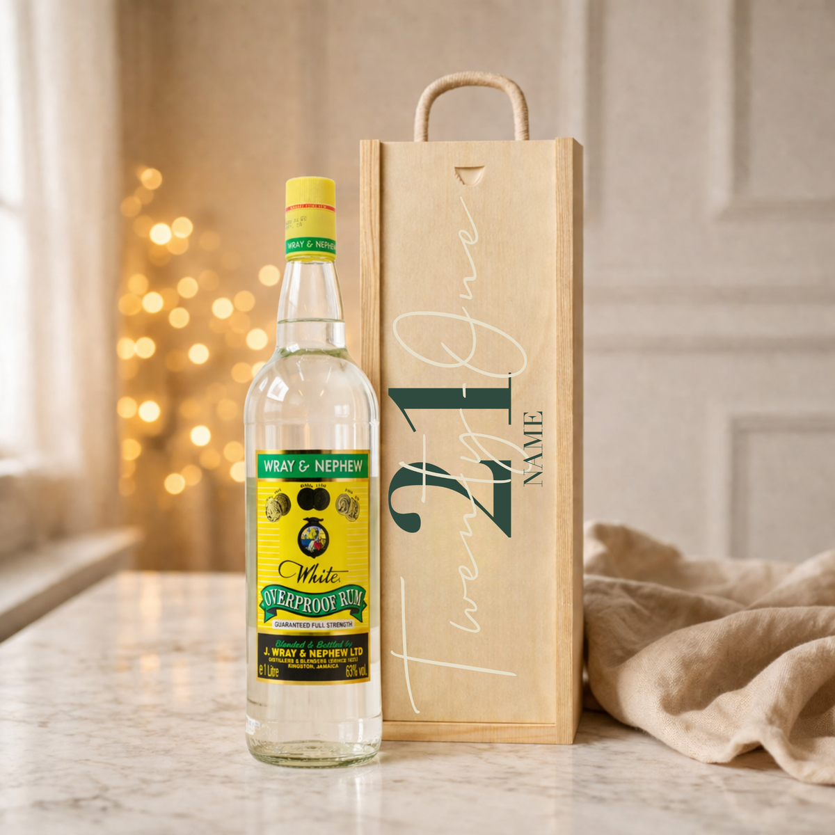 Personalised 21st Birthday Rum Gift Set – Rum with Personalised Lid