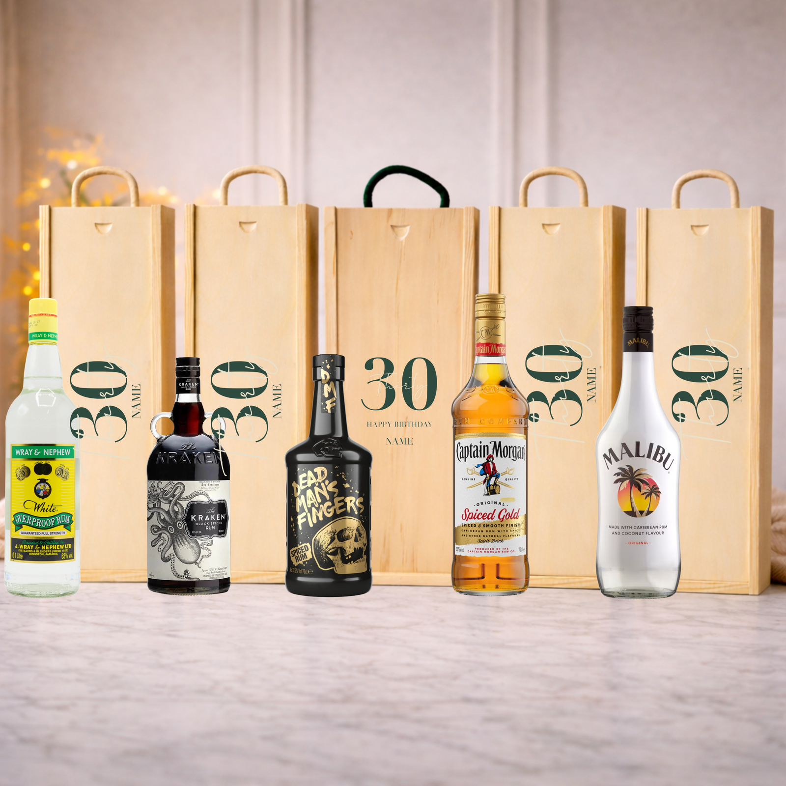 Personalised 30th Birthday Rum Gift Set – Rum with Personalised Lid