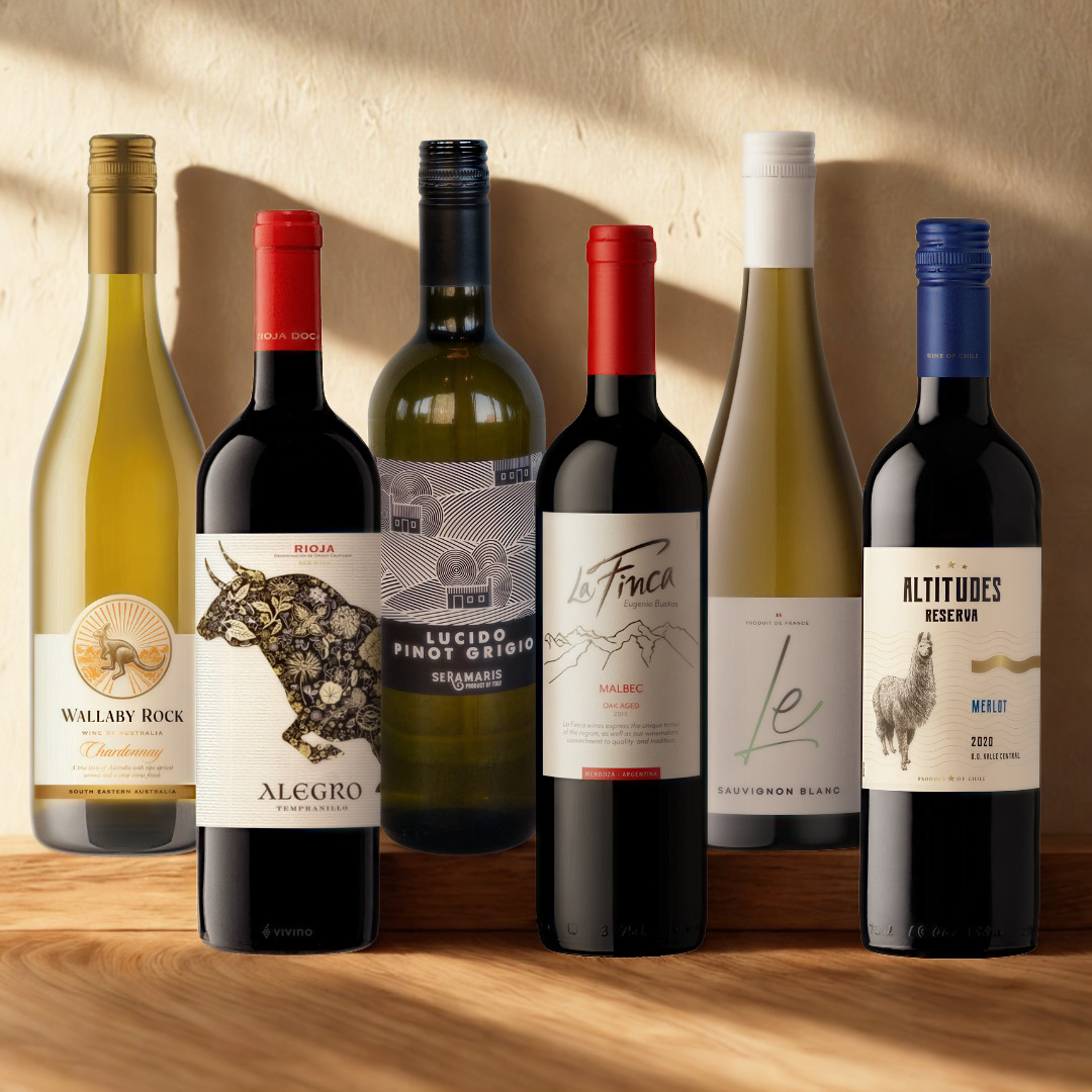 World Wine Customer Favourites Mixed Case – Premium Red & White Selection (6 Bottles)