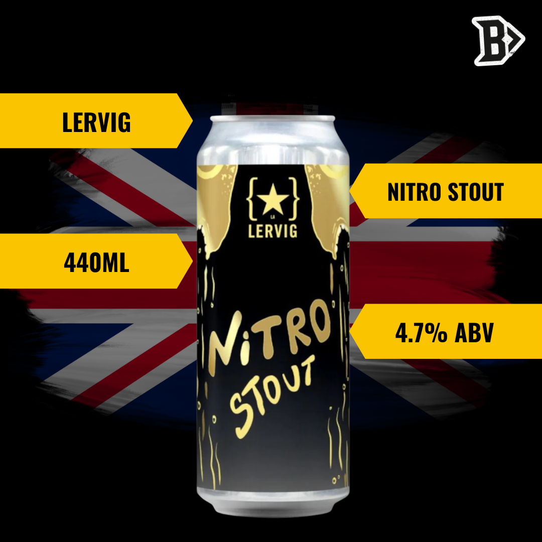 Lervig NITRO Stout 440 ml Cans – ABV 4.7% (12 Pack)