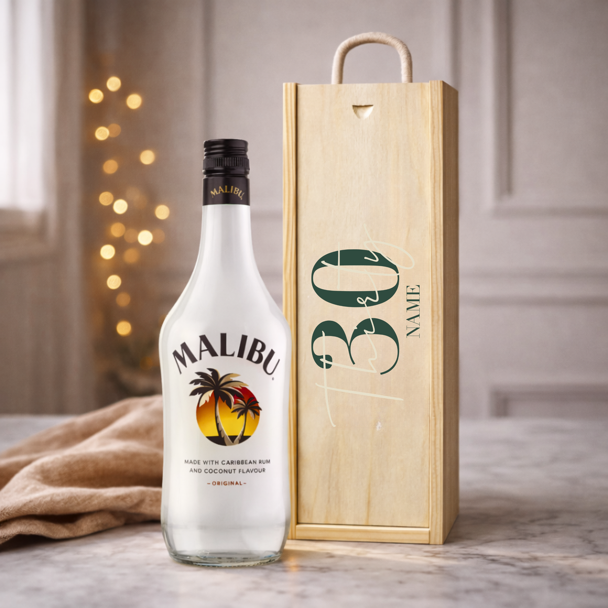 Personalised 30th Birthday Rum Gift Set – Rum with Personalised Lid