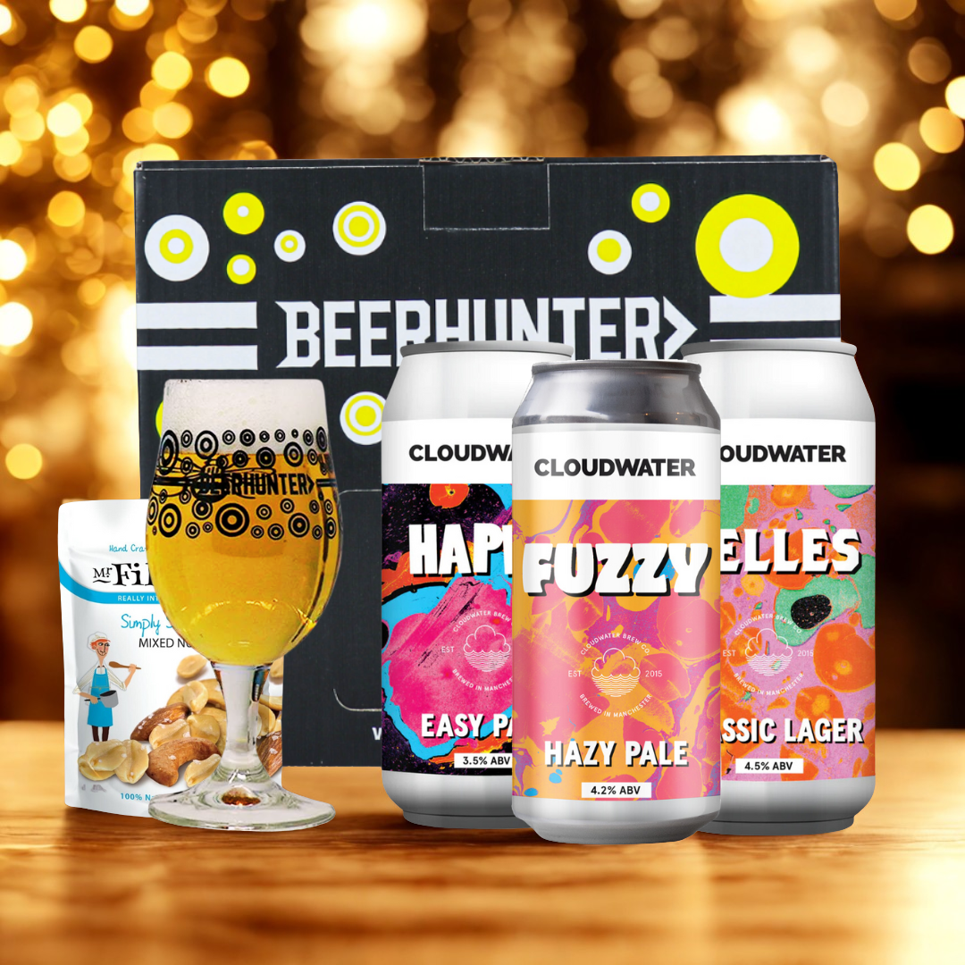 Cloudwater Brew Co. Craft Beer Gift Set with Glass (3 Pack) - Pale Ale, Hazy Pale, Helles