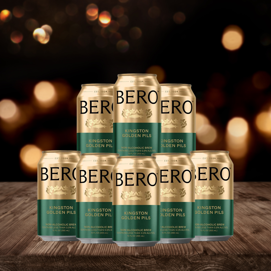 BERO Kingston Golden Pils 355ml Cans – 0.5% ABV (8 pack)