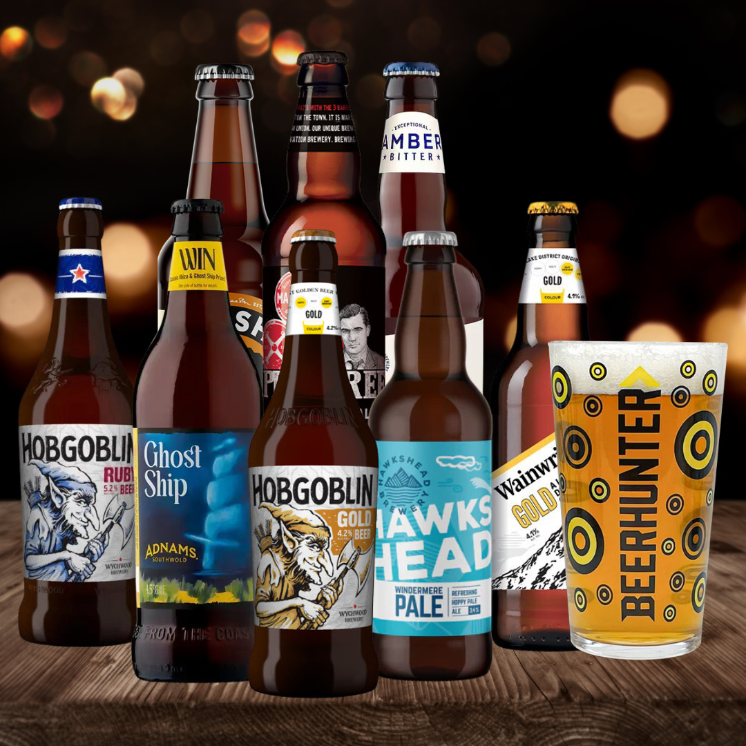 Best of British Ale Mixed Beer Selection with Glass (8 Pack)