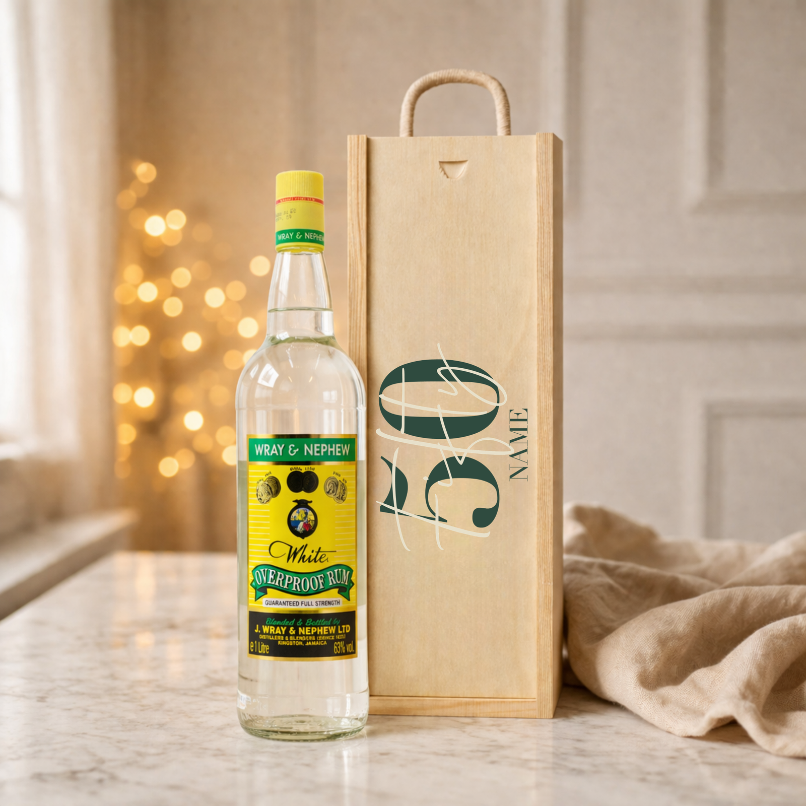 Personalised 50th Birthday Rum Gift Set – Rum with Personalised Lid