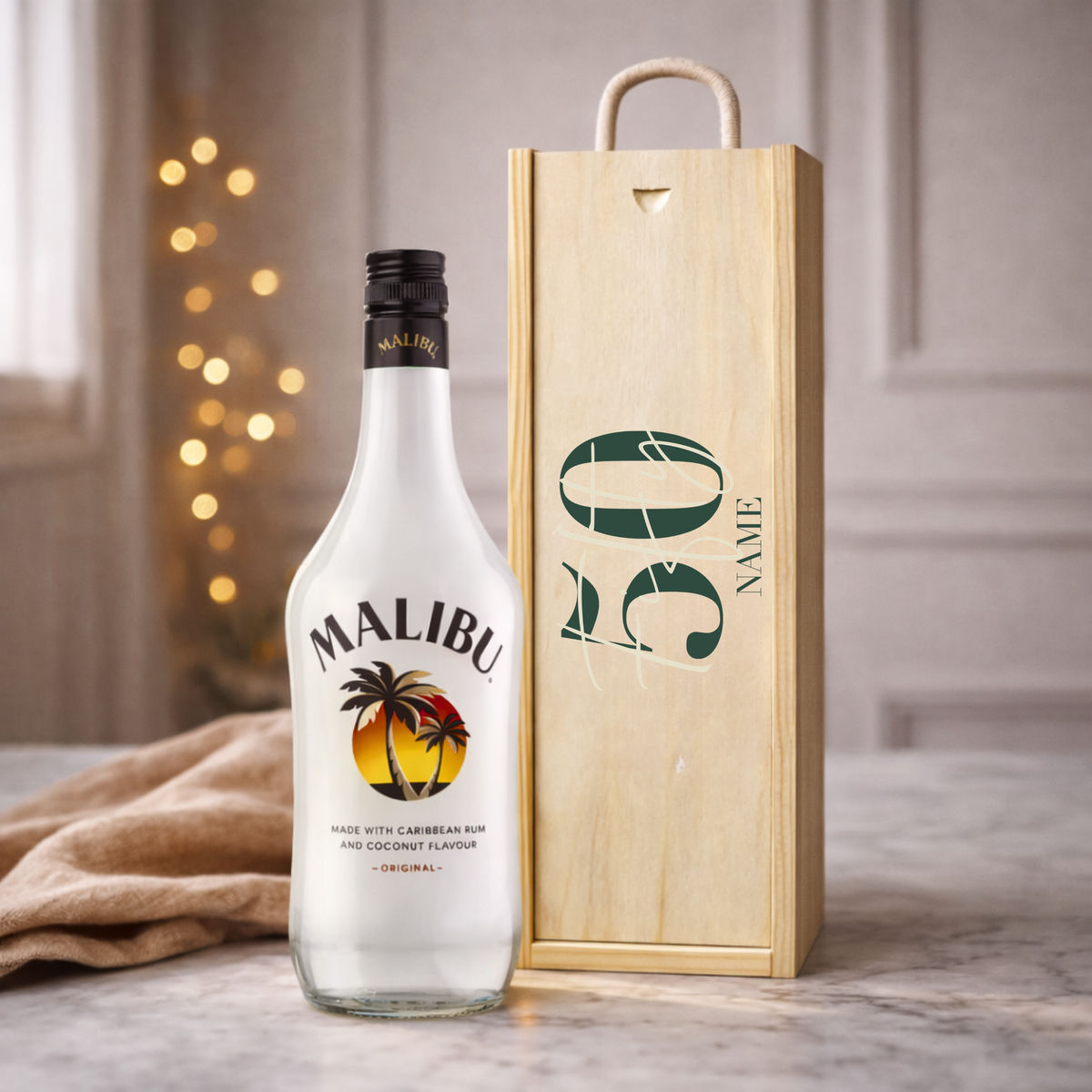 Personalised 50th Birthday Rum Gift Set – Rum with Personalised Lid