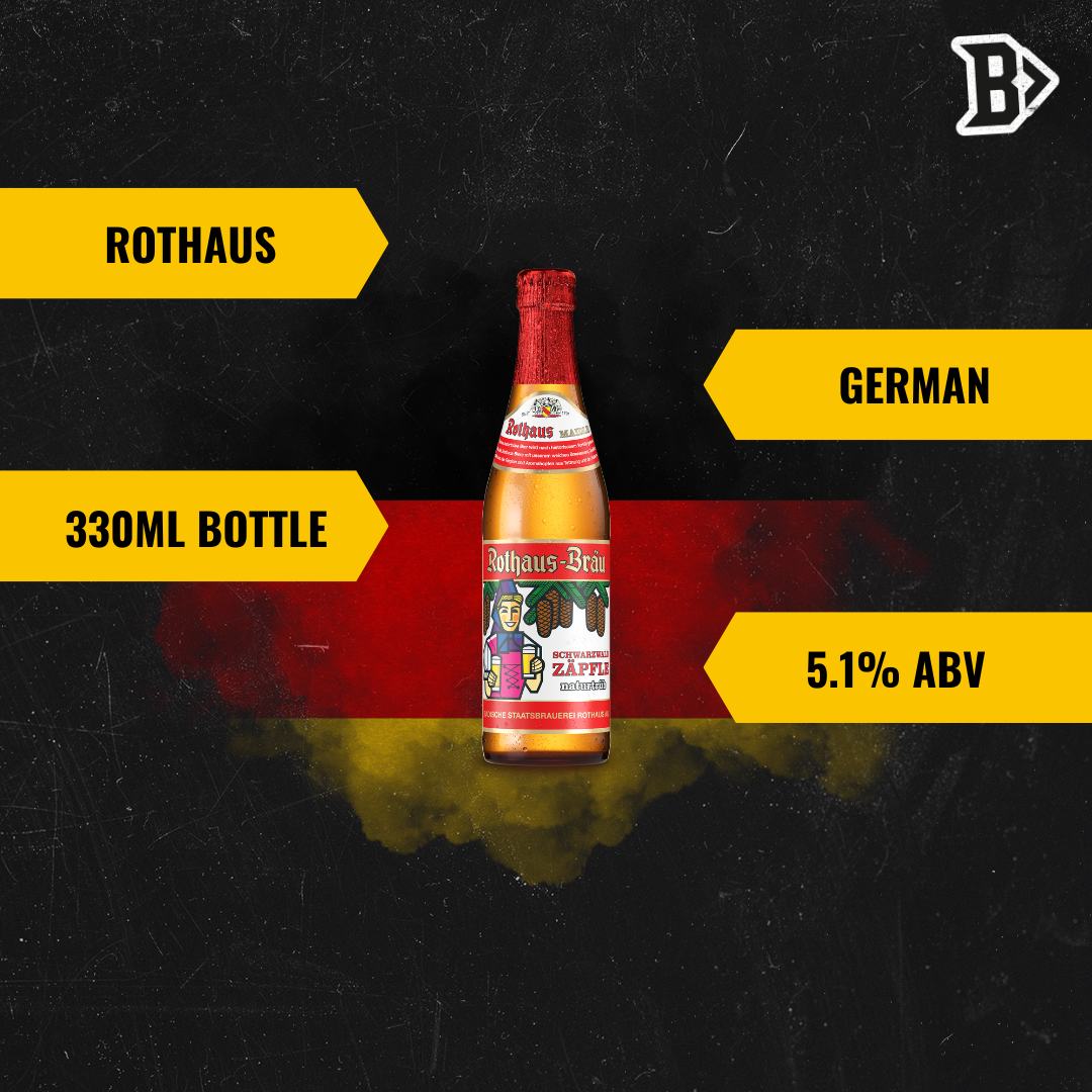 Rothaus German Schwarzwald Maidle Naturtrüb 330ml Bottles - 5.1% ABV (12 Pack) - BBD 27/12/2025