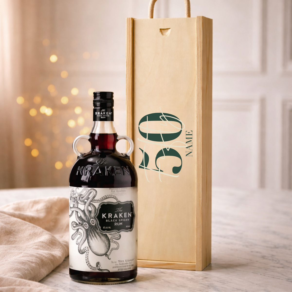 Personalised 50th Birthday Rum Gift Set – Rum with Personalised Lid