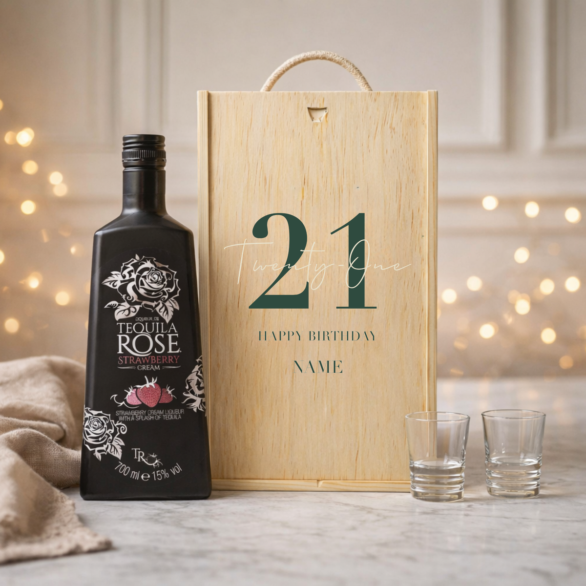 Personalised 21st Birthday Aperitif Gift Set – Premium Spirits Selection with Personalised Lid