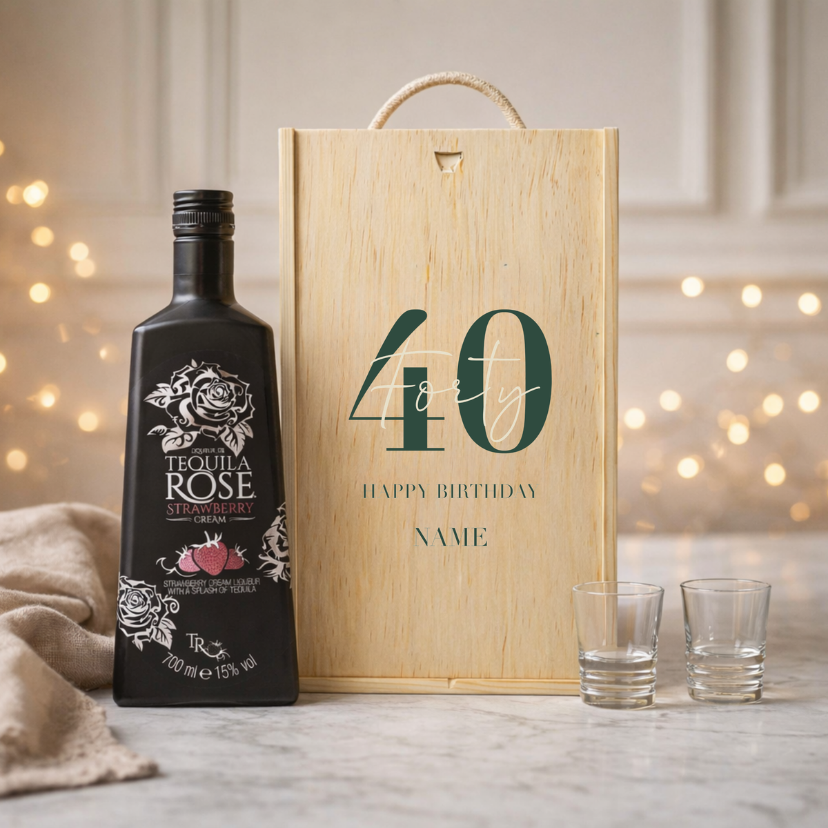 Personalised 40th Birthday Aperitif Gift Set – Premium Spirits Selection with Personalised Lid