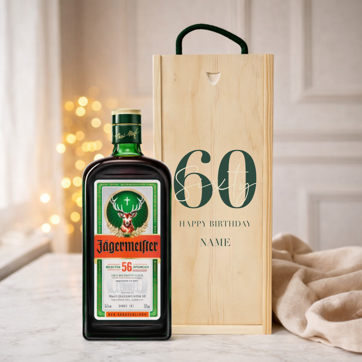 Personalised 60th Birthday Aperitif Gift Set – Premium Spirits Selection with Personalised Lid