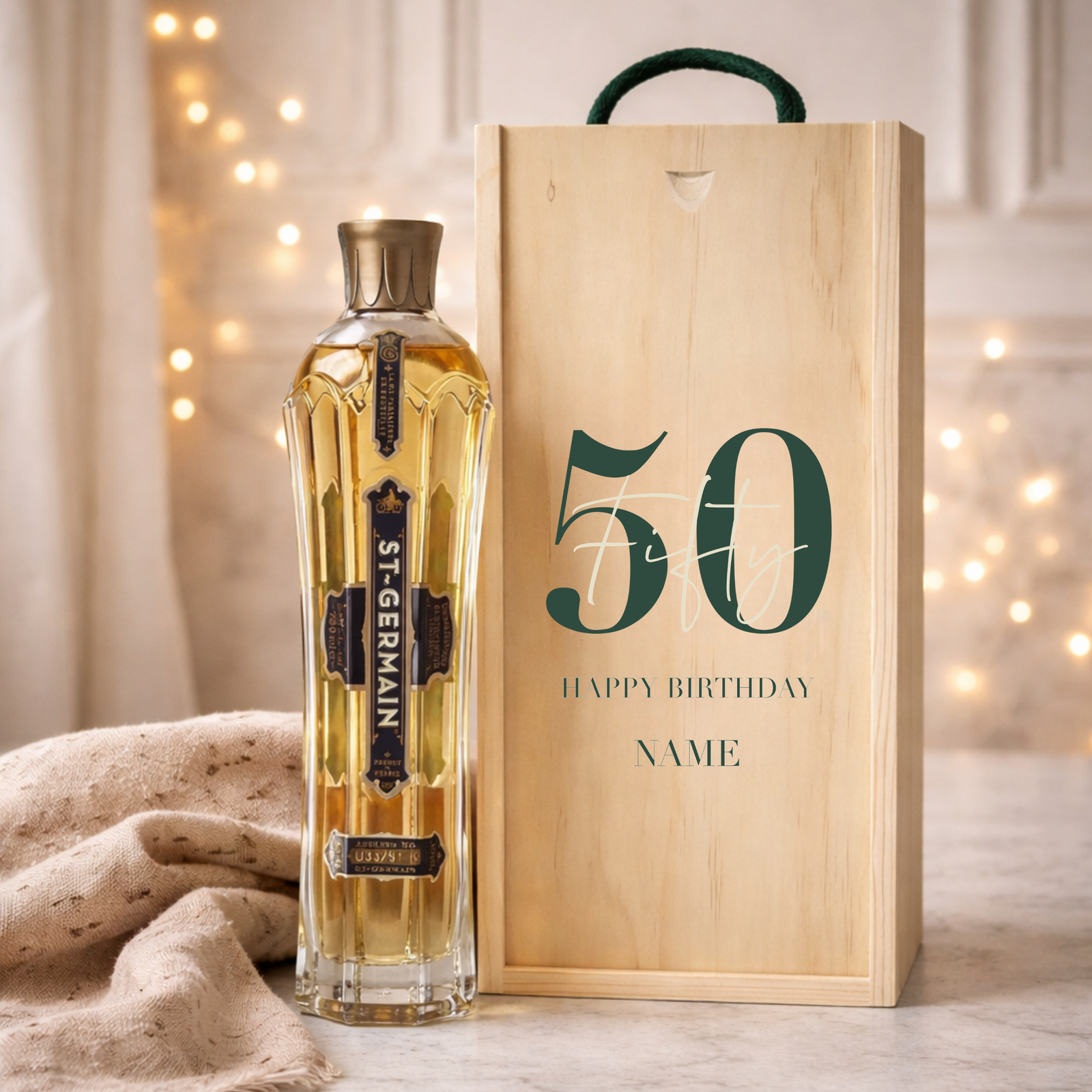 Personalised 50th Birthday Aperitif Gift Set – Premium Spirits Selection with Personalised Lid