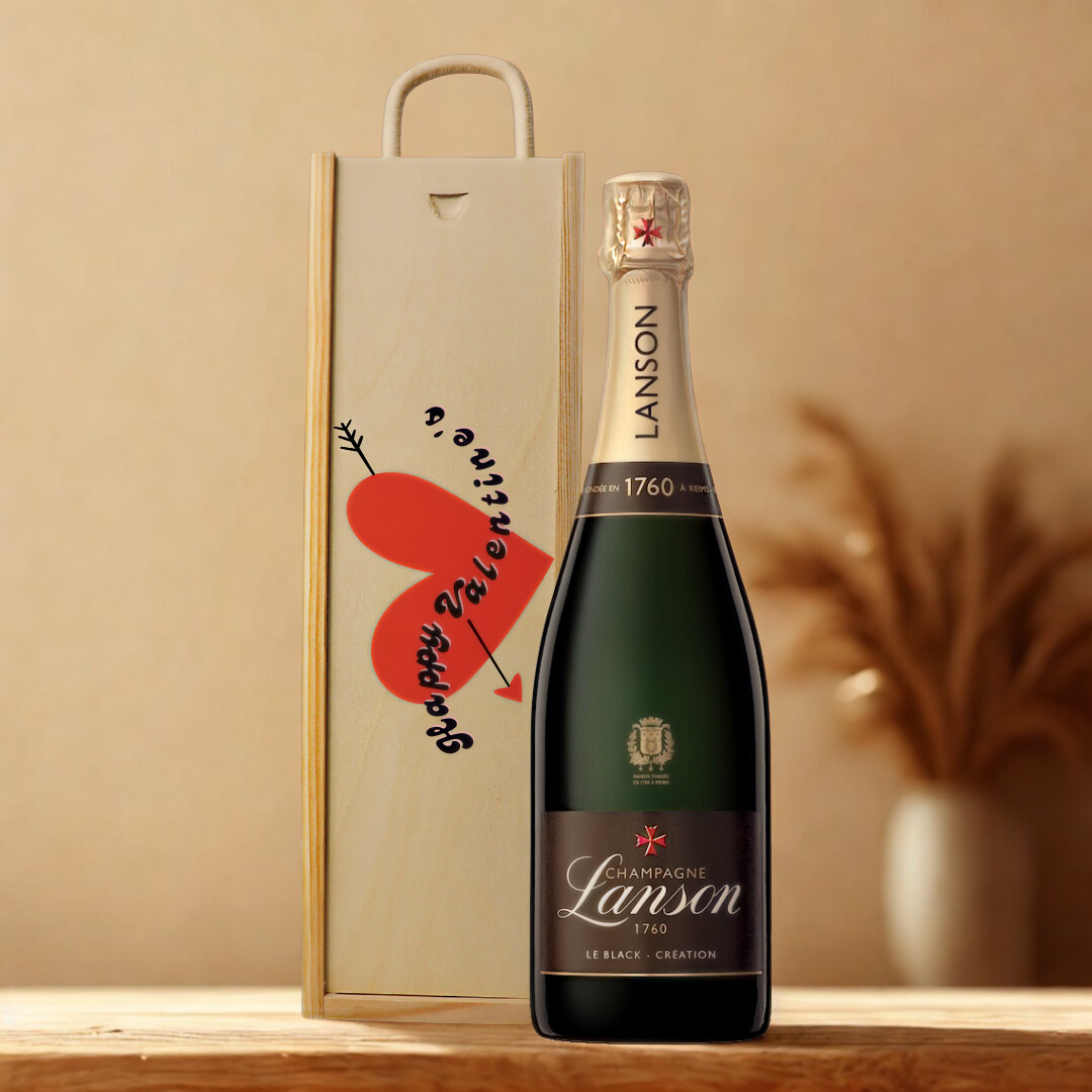 Happy Valentine's Lanson Champagne Gift Set – 75cl