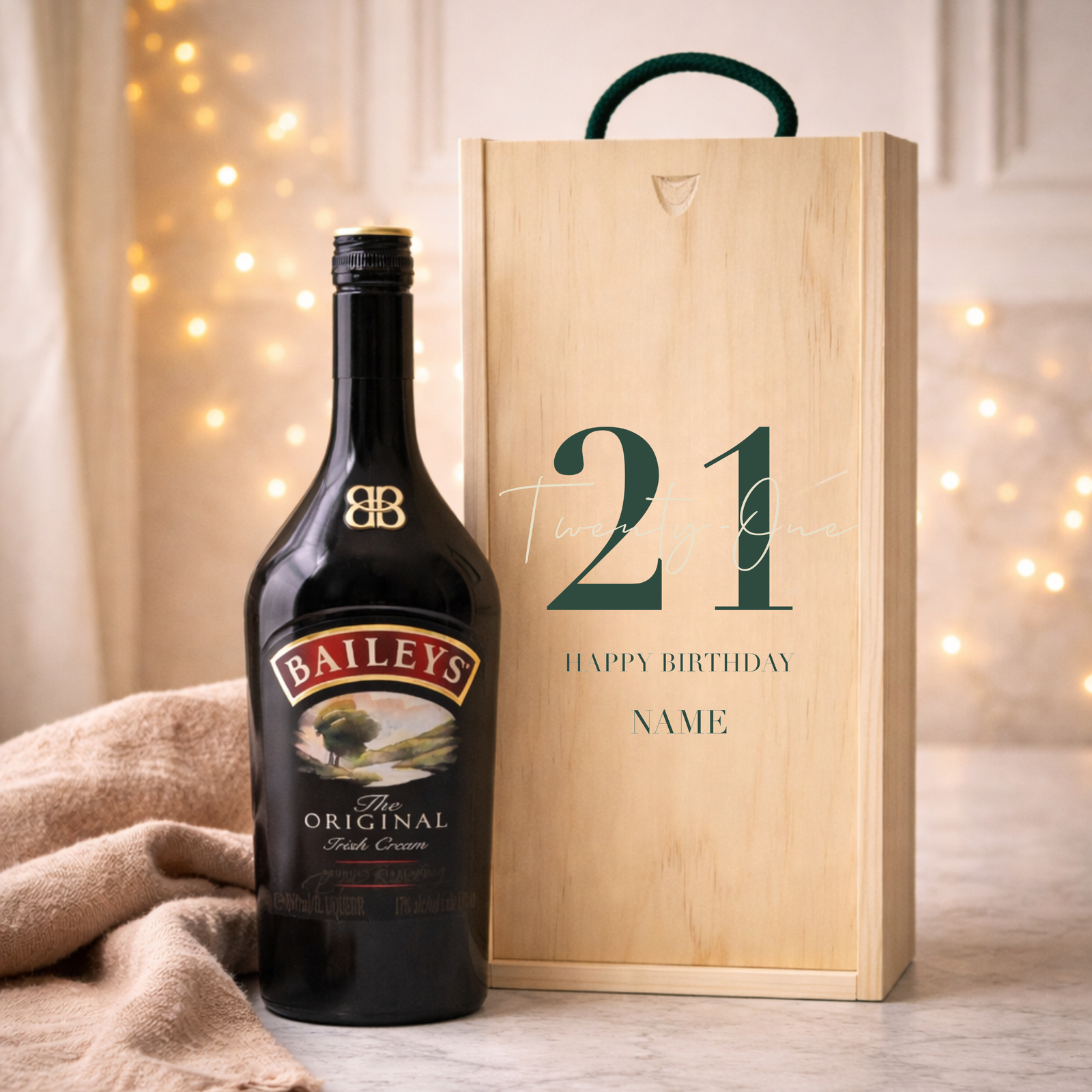 Personalised 21st Birthday Aperitif Gift Set – Premium Spirits Selection with Personalised Lid
