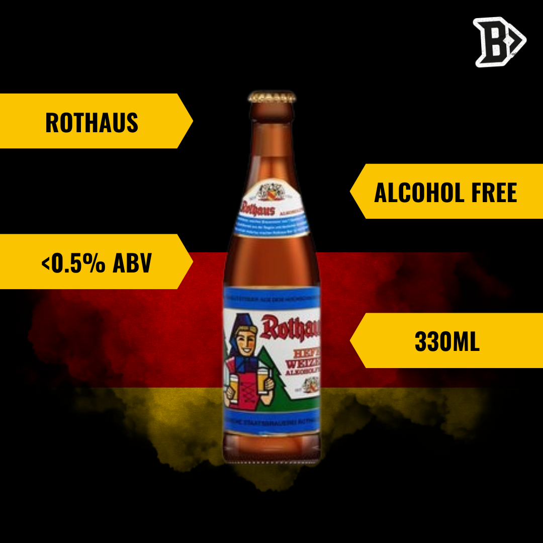 Rothaus Alcohol Free German Wheat Beer Weizenzäpfle 330ml Bottles - 0.5% ABV (12 Pack)