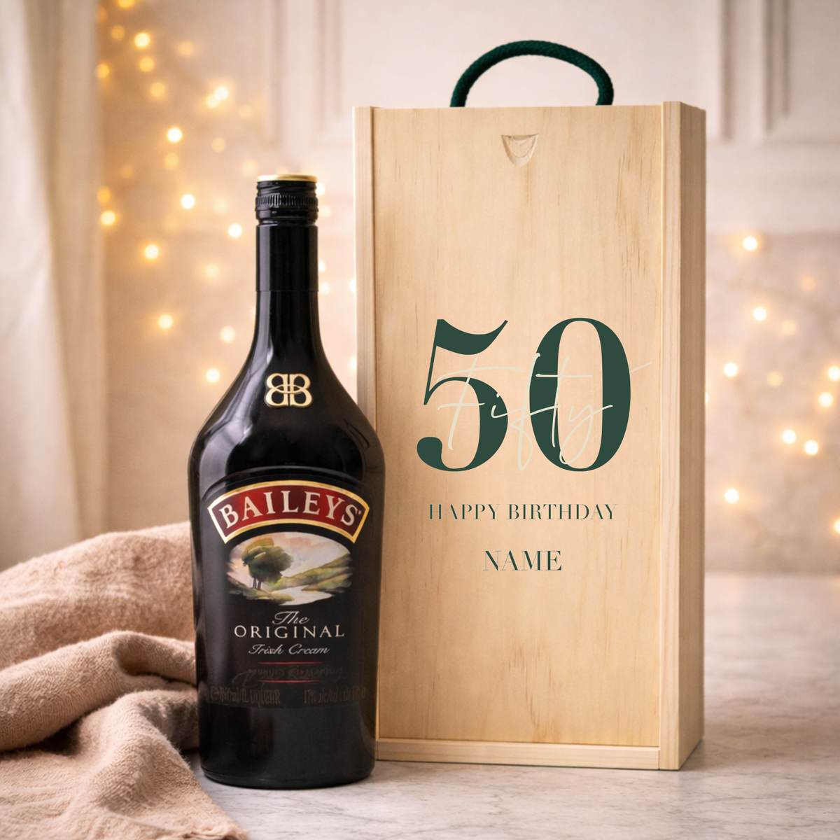 Personalised 50th Birthday Aperitif Gift Set – Premium Spirits Selection with Personalised Lid