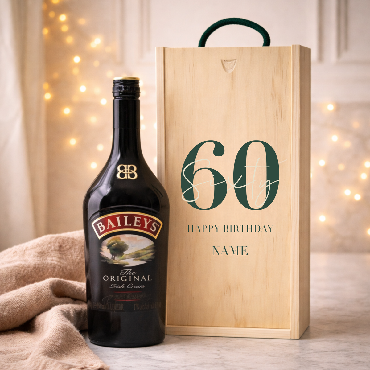Personalised 60th Birthday Aperitif Gift Set – Premium Spirits Selection with Personalised Lid