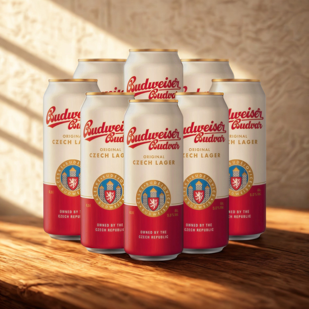 Budweiser Budvar Czech Lager 500ml Cans - 5% ABV (Multipack)